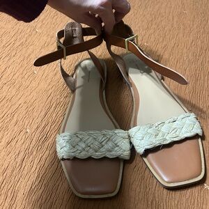 Women's Brown and Cream Sandals